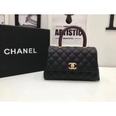 Knockoff Chanel Classic Top Handle Bag black Cannage Pattern A92290 Gold JK5295JF45