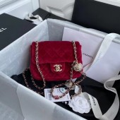 Knockoff Chanel Original Small velvet flap bag AS1115 red JK3911vf92