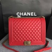 Knockoff High Quality Boy Chanel Flap Shoulder Bag Red Original Sheepskin Leather A67087 Gold JK5438FA65