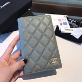 Knockoff High Quality Chanel Calfskin Leather & Gold-Tone Metal Wallet A80385 Green JK1233Lg12