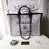 Knockoff High Quality Chanel Medium Original Canvas Leather Tote Shopping Bag 66941J JK5419Lg12