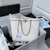 Knockoff High Quality Chanel Original Leather Shopping Bag AS2374 white JK3229Lg12