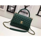 Luxury Chanel Classic Top Handle Bag Sheepskin Leather A92991 Green JK10kp43