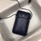 Luxury Chanel Flap Original Mobile phone bag 55699 dark blue JK5093UV86