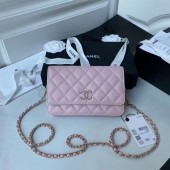 Luxury CHANEL mini wallet on chain AP2136 pink JK3268UV86