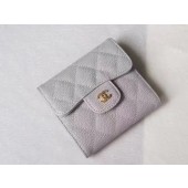 Luxury Chanel Tri-Fold Wallet Cannage Pattern Leather A48981 Grey JK1442Px24