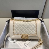 Luxury Replica BOY CHANEL flap bag A67086 white JK4277vv50