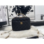 Luxury Replica CHANEL HANDBAG Grained Calfskin&Gold-Tone Metal AP3222 black JK2452vv50