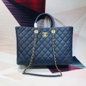 Luxury Replica Chanel Original large shopping bag Grained Calfskin A93525 blue JK4642vv50