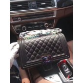 Replica 2017 Chanel Leboy Original Deerskin Leather 67087 Black JK5565ui32