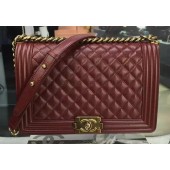 Replica AAA Boy Chanel Flap Bags Original Wine Cannage Pattern A67088 Gold JK46of41