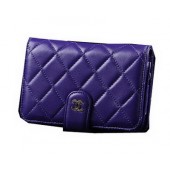 Replica AAA Chanel Matelasse Bi-Fold Wallet Sheepskin Leater A31506 Purple JK1506of41