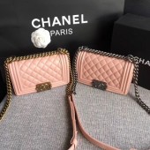 Replica Boy Chanel Flap Shoulder Bag Sheepskin Leather A67085 Pink JK5607SV68