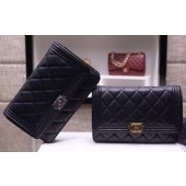 Replica Boy Chanel mini Flap Bags Cannage Pattern A33815 Black JK398BB13