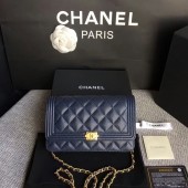 Replica Boy Chanel WOC Flap Bag Original Calfskin Leather CHA6040 Blue JK5690Hd81