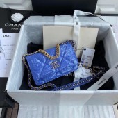 Replica Chanel 19 Chain Wallet WOC AP0957 blue JK3851ls37