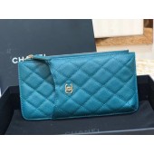 Replica Chanel Calfskin Leather Card packet & Gold-Tone Metal A81598 blue JK1187ec82