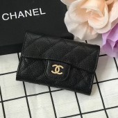 Replica Chanel Classic Card Holder A31504 black gold-Tone Metal JK1418YP94