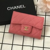 Replica Chanel Classic Card Holder A31504 pink gold-Tone Metal JK1420Ye83