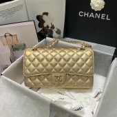 Replica chanel classic handbag Lambskin & gold Metal A01112 gold JK3416Ye83