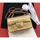 Replica Chanel Classic Handbag Original Alligator & Gold-Tone Metal A01116 gold JK4643ec82