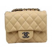 Replica Chanel Classic MINI Flap Bag CF1115 Apricot Cannage Pattern Silver JK896rH96