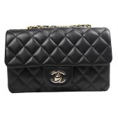 Replica Chanel Classic MINI Flap Bag CF1119 Black Sheepskin Leather Gold JK905ED66