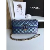 Replica Chanel flap bag Lambskin & Gold-Tone Metal 57275 blue JK4427iu55