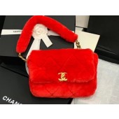 Replica Chanel flap bag Shearling Lambskin & Gold-Tone Metal AS2240 red JK3828sA83