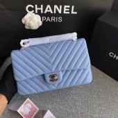 Replica Chanel Flap Original sheepskin Shoulder Bag 1112V Light blue silver chain JK5139XB19