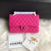 Replica Chanel Flap Shoulder Bag Original Deer leather A1112 rose silver chain JK5082rH96