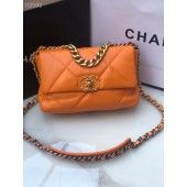 Replica CHANEL Lambskin 19 Flap Bag AS1160 orange JK2880Ix66