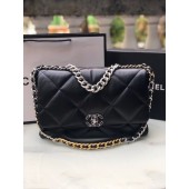 Replica CHANEL Lambskin 19 Flap Bag AS1162 black JK2892rH96