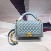 Replica Chanel Leboy Original Calfskin leather Shoulder Bag H67086 light blue & gold -Tone Metal JK4435TN94