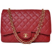 Replica Chanel Maxi Quilted Classic Flap Bag Burgundy Cannage Patterns A58601 Gold JK688YP94