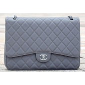 Replica Chanel Maxi Quilted Classic Flap Bag Grey Cannage Pattern A58601 Silver JK540ED66