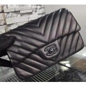 Replica Chanel mini Classic Flap Bag Black Original Sheepskin Chevron Leather CHA5500 Black JK582cK54