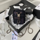 Replica Chanel mini Drawstring Bag Denim AP2603 dark blue JK2537VA65