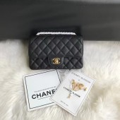 Replica Chanel mini flap bag Grained Calfskin &GOLD-Tone Metal A1116 black JK3489BB13