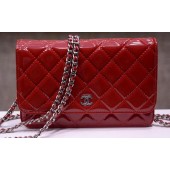 Replica Chanel mini Flap Bag Red Patent Leather A33814P Silver JK166rH96