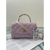 Replica Chanel mini flap bag with top handle AS2477 purple JK3340TN94