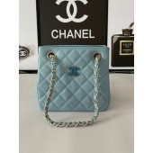 Replica Chanel mini Shoulder Bag Grained Calfskin&Gold-Tone Metal AB3176 blue JK2313KG80