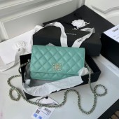 Replica CHANEL mini wallet on chain AP2136 green JK3266ED66