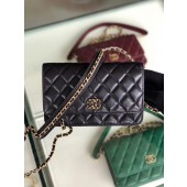 Replica Chanel Original Leather Chain Wallet AP0724 black JK4439Xe44