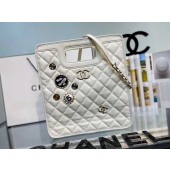 Replica Chanel Original Soft Leather Bag & Gold-Tone Metal AS1431 white JK4146Ye83