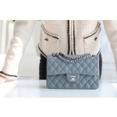 Replica Chanel Small Classic Handbag Sheepskin & silver-Tone Metal A01113 grey JK3354it96