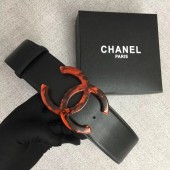 Replica Chanel Wide leather belt with 53 mm CC4266 black JK656HB48