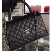 Replica Designer Chanel Shoulder Tote Bag Original Caviar Leather A7779 Black JK342Bb80