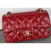 Replica Fashion Chanel 2.55 Series Double Flap Bag Burgundy Original Patent Leather CF7024 Gold JK282yI43