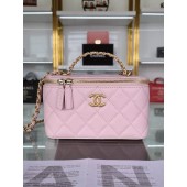 Replica Top CHANEL HANDBAG Grained Calfskin&Gold-Tone Metal AP2805 pink JK2512ll80